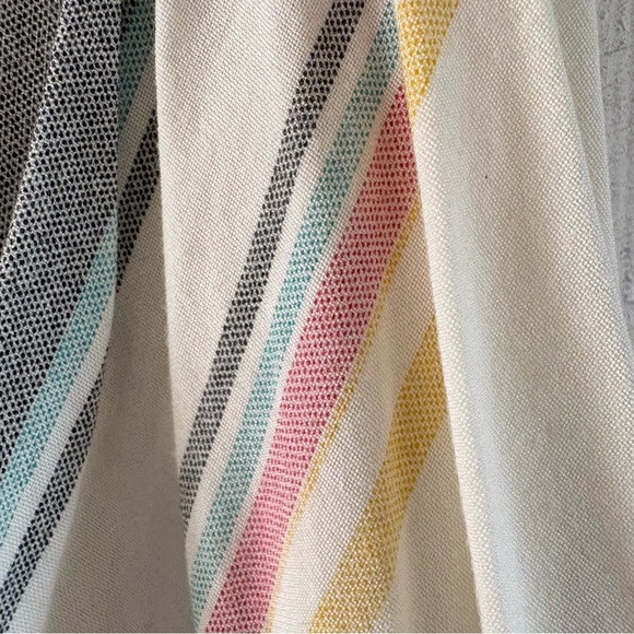 Style Envy Cropped Colorful Striped Button-Down Tie Front Blouse Single Stitch S - Picture 15 of 16